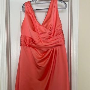 David’s Bridal Coral Bridesmaid Dress